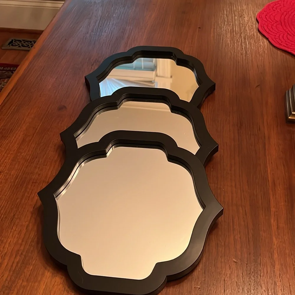 Black Framed Wall Mirrors Set